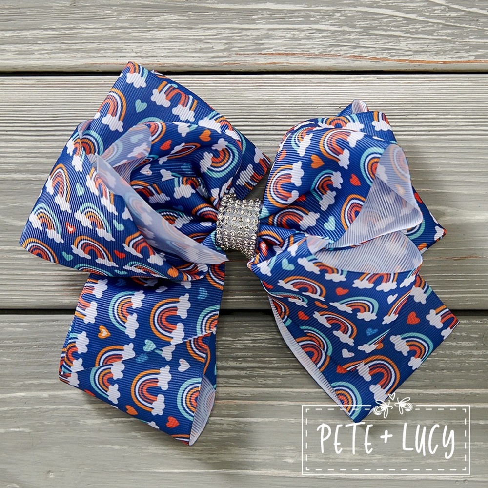 Pete + Lucy Rainbow with Clouds Deluxe Bow